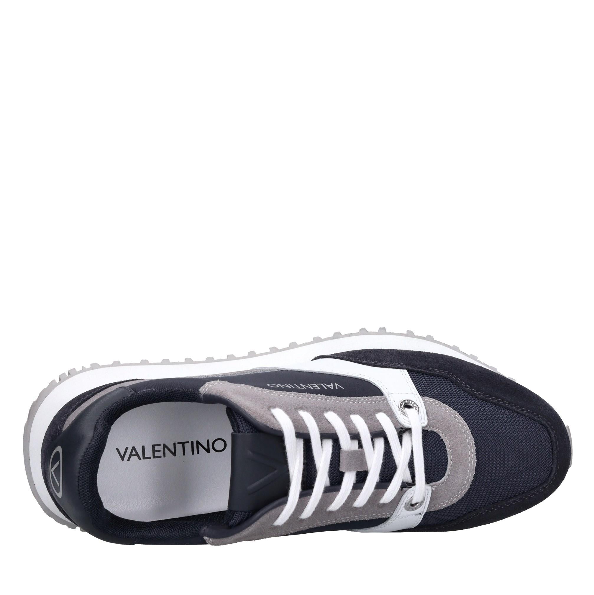 Sneakers in pelle e tessuto 