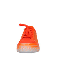 Sneakers in pelle e tessuto 
