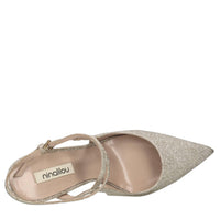 Décolleté slingback in tessuto microglitter 