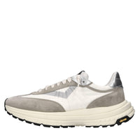 Sneakers in pelle e tessuto 