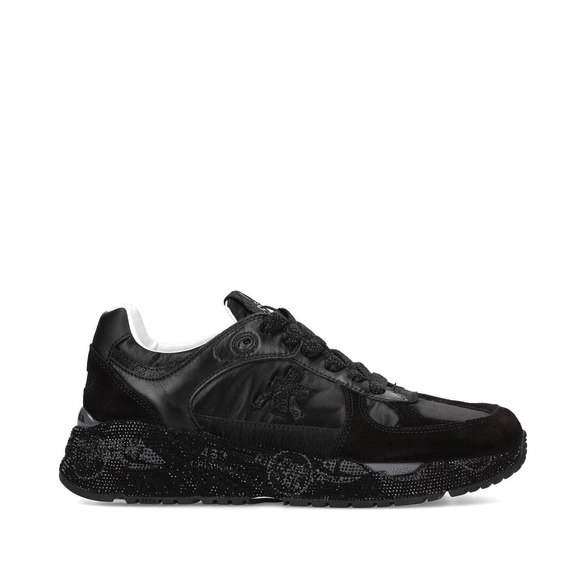 Sneakers in camoscio tessuto ed ecopelle 