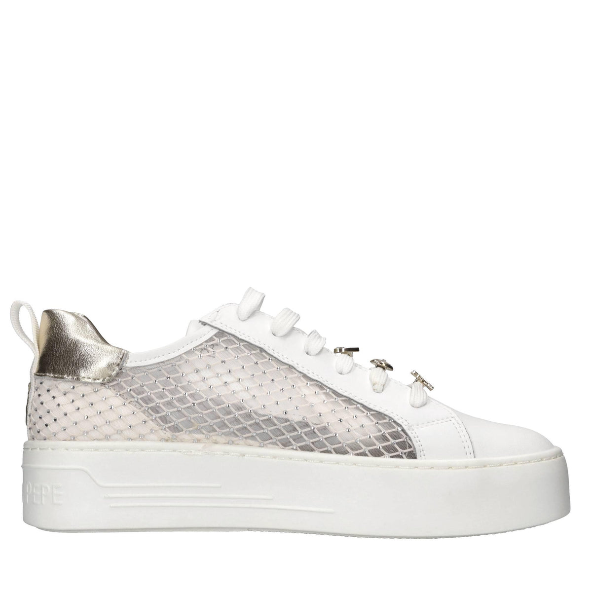 Sneakers in pelle e tessuto 
