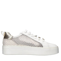 Sneakers in pelle e tessuto 