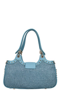 Borsa Romantic Ilary in pelle e rafia 