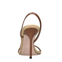 Sandali in pelle e rafia 