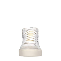 Sneakers in pelle e tessuto 
