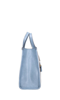 Borsa in ecopelle e tessuto 