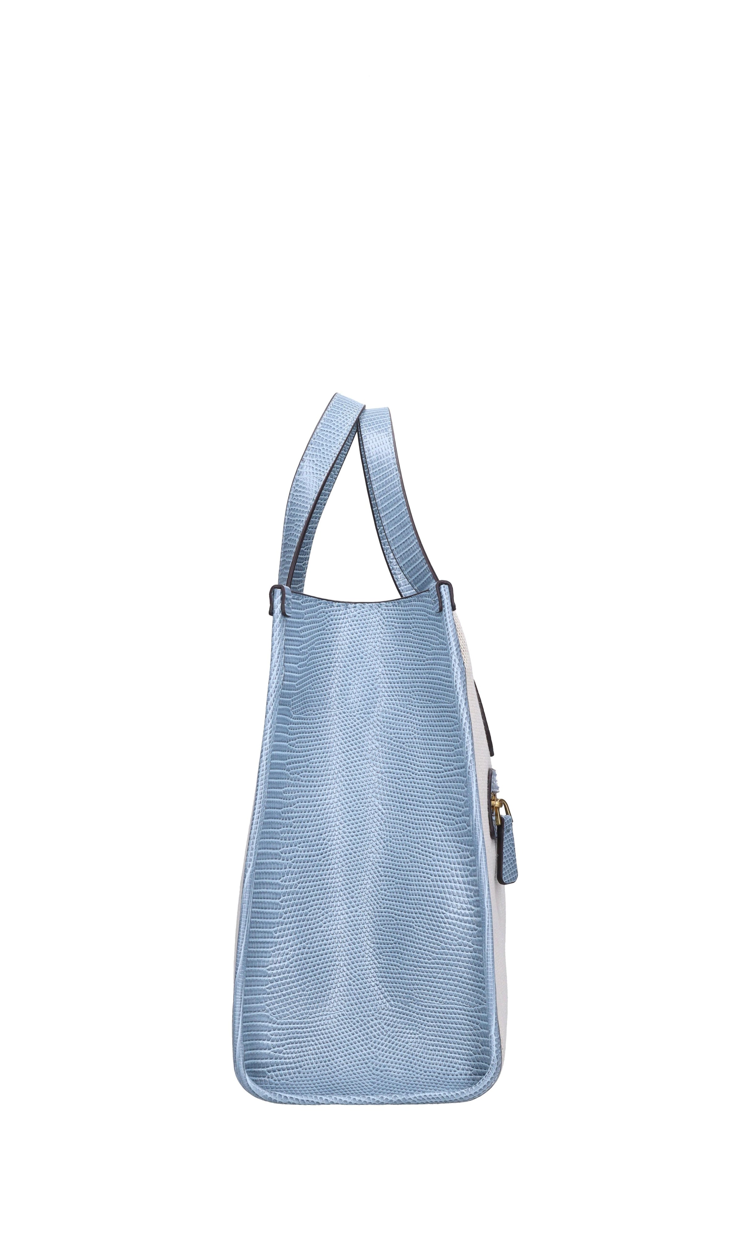 Borsa in ecopelle e tessuto 