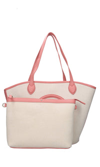 Borsa in tessuto ed ecopelle 