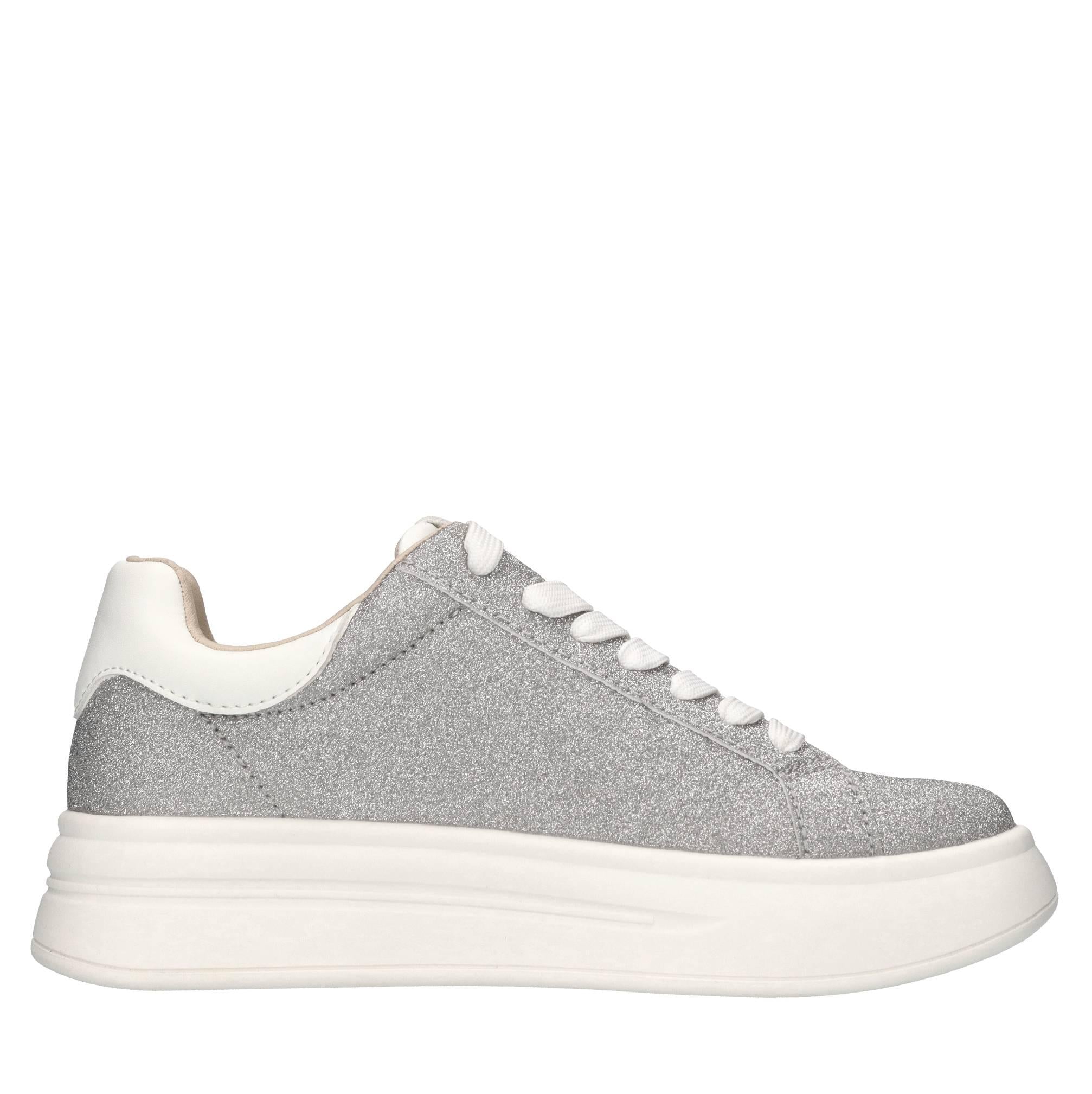 Sneakers in pelle e microglitter 