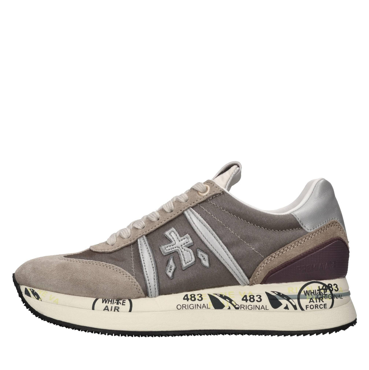 Sneakers in camoscio ecopelle e tessuto 