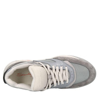 Sneakers in pelle,camoscio e tessuto 