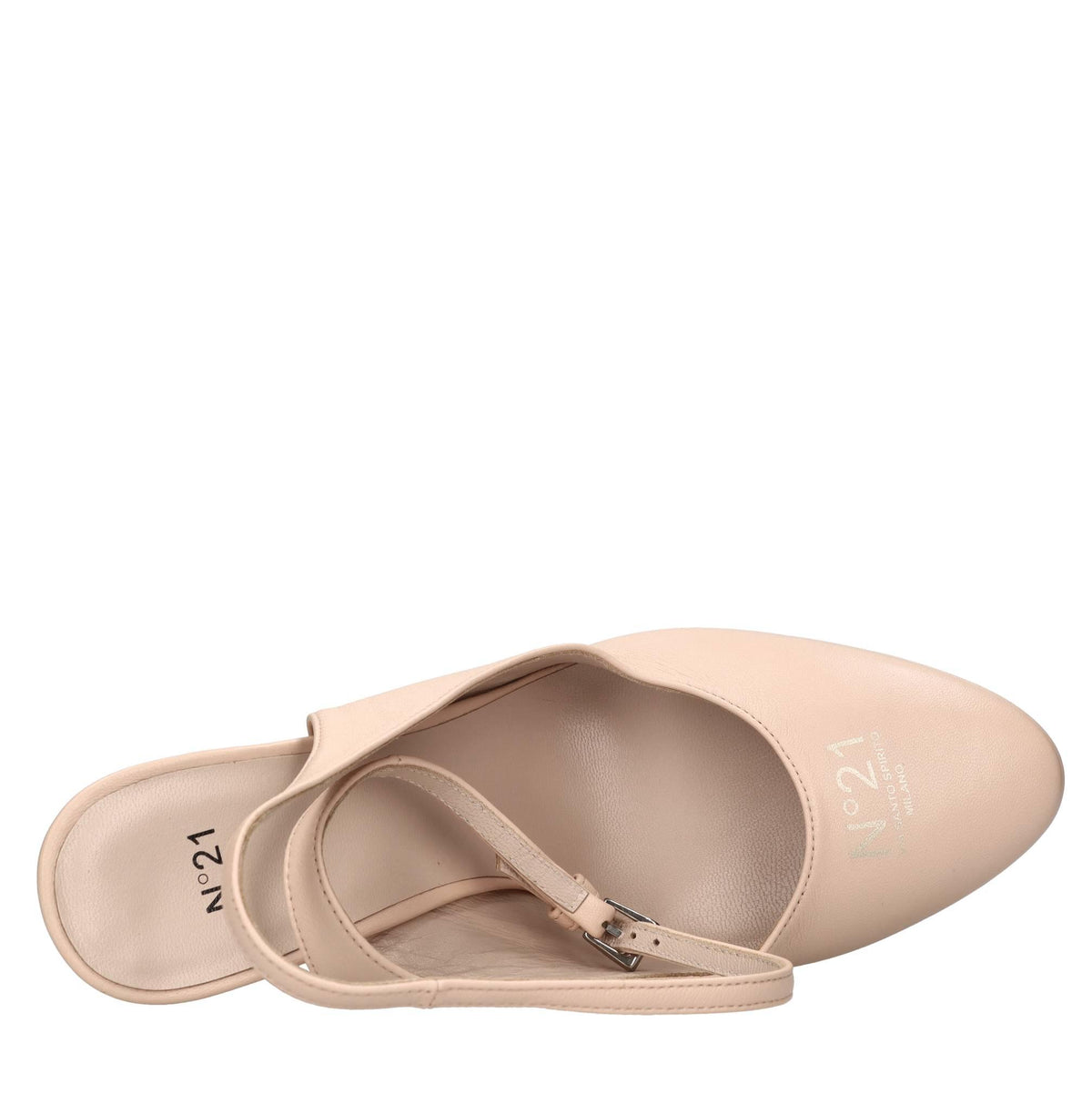Décolleté slingback in pelle 
