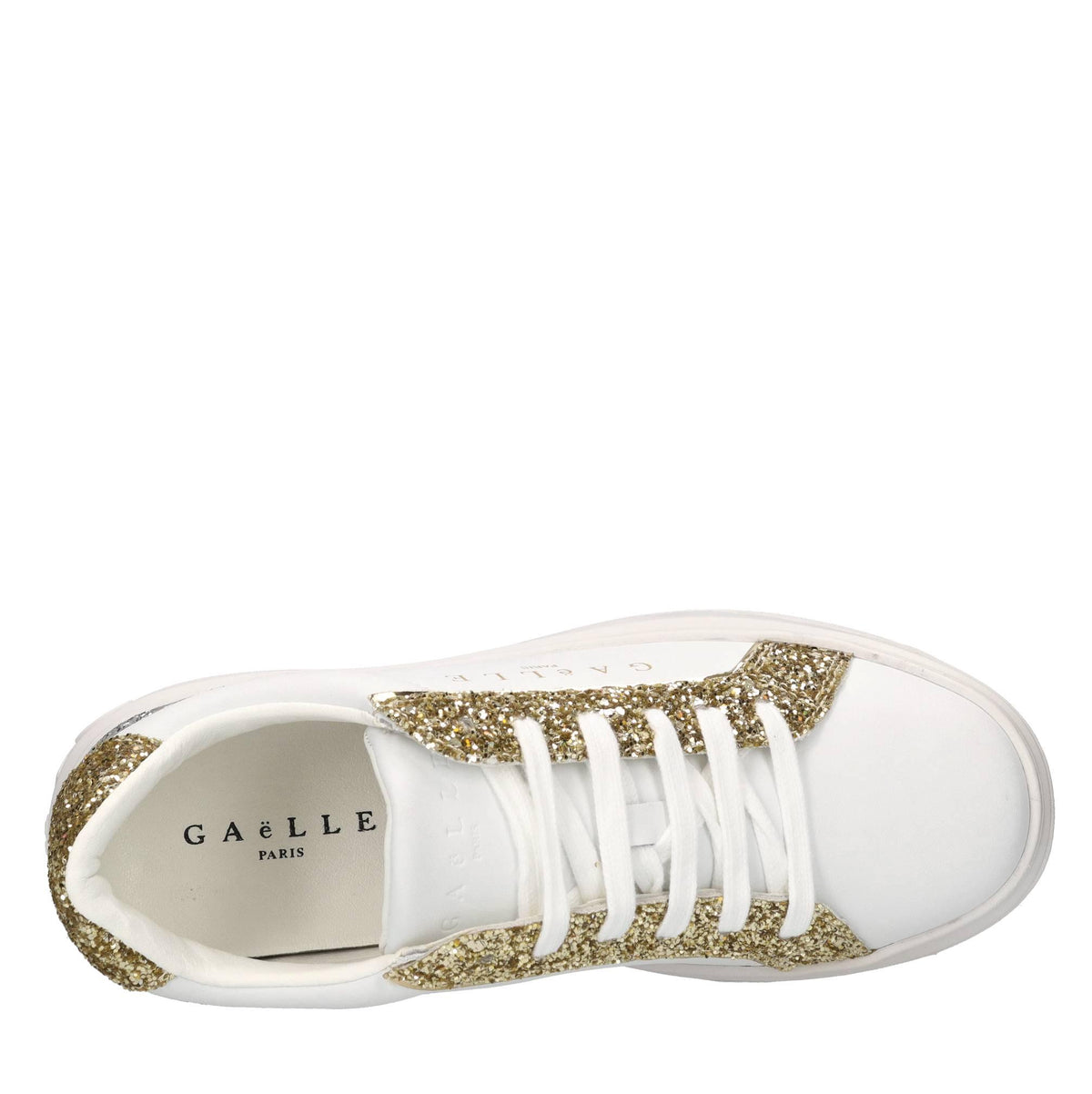 Sneakers in pelle e glitter 