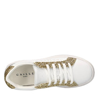 Sneakers in pelle e glitter 