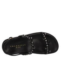 Sandali Flat in camoscio e strass 