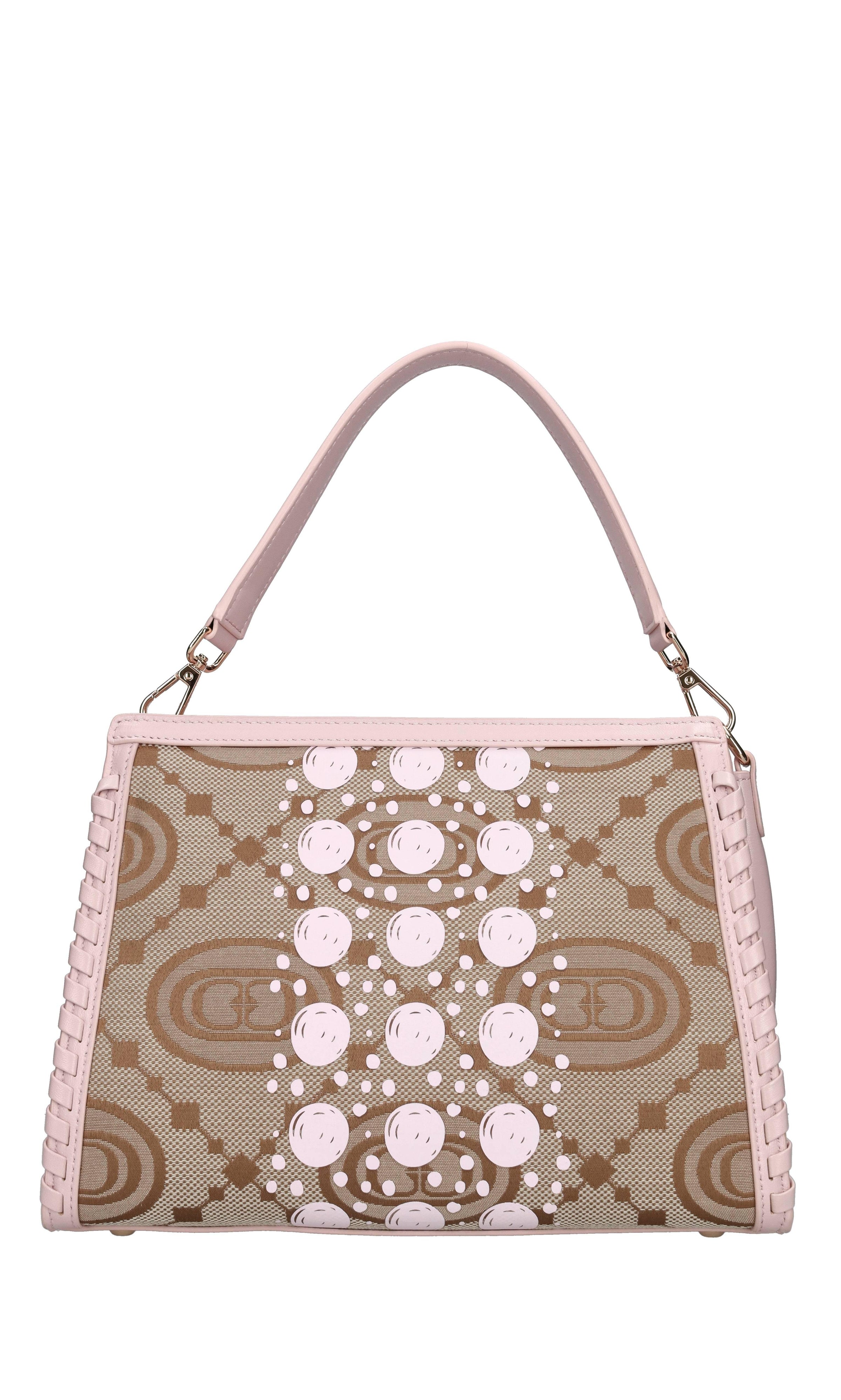 Borsa monogram in pelle e tessuto 
