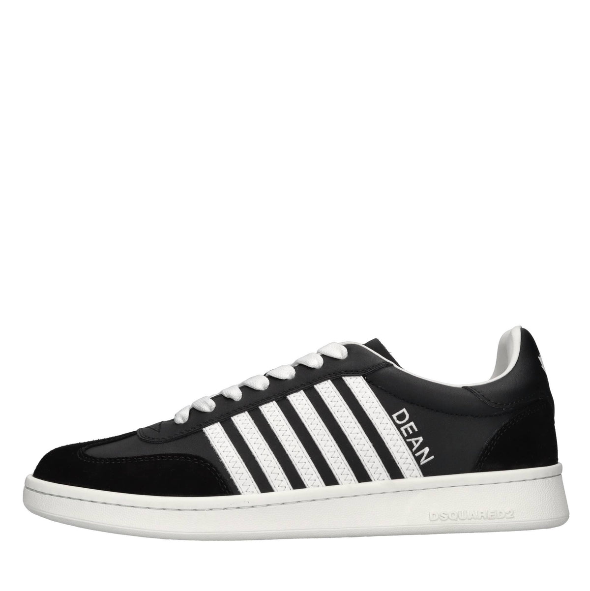 Sneakers in pelle e tessuto 