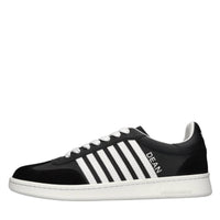 Sneakers in pelle e tessuto 