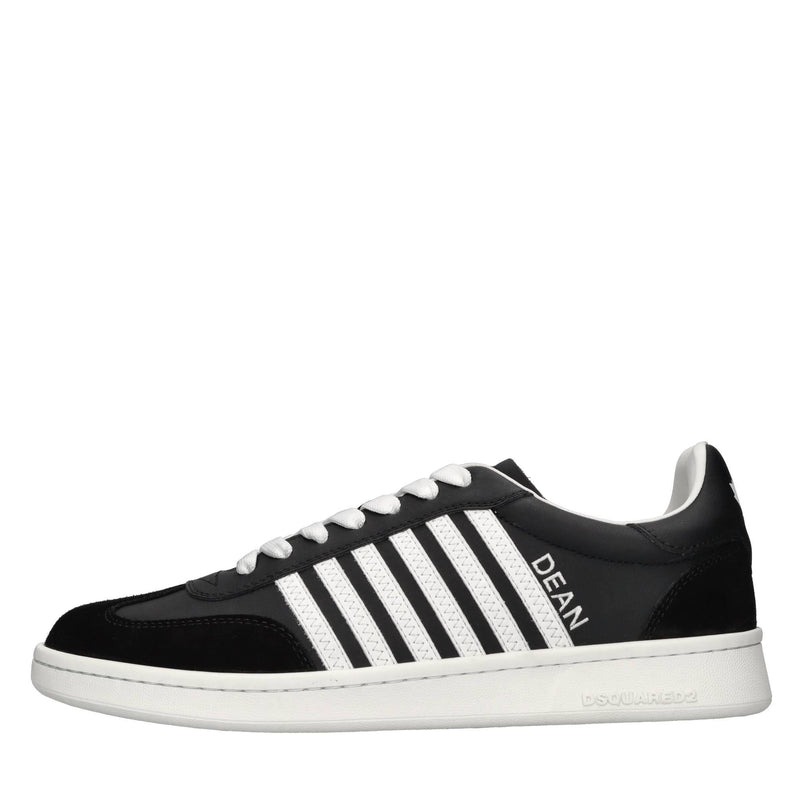 Sneakers in pelle e tessuto 