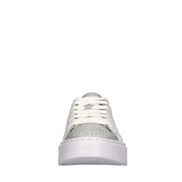 Sneakers in pelle e tessuto 