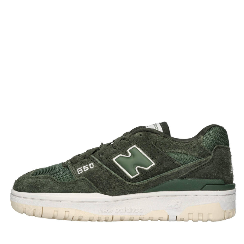 Sneakers in pelle e tessuto 