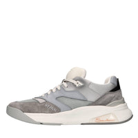 Sneakers in pelle,camoscio e tessuto 