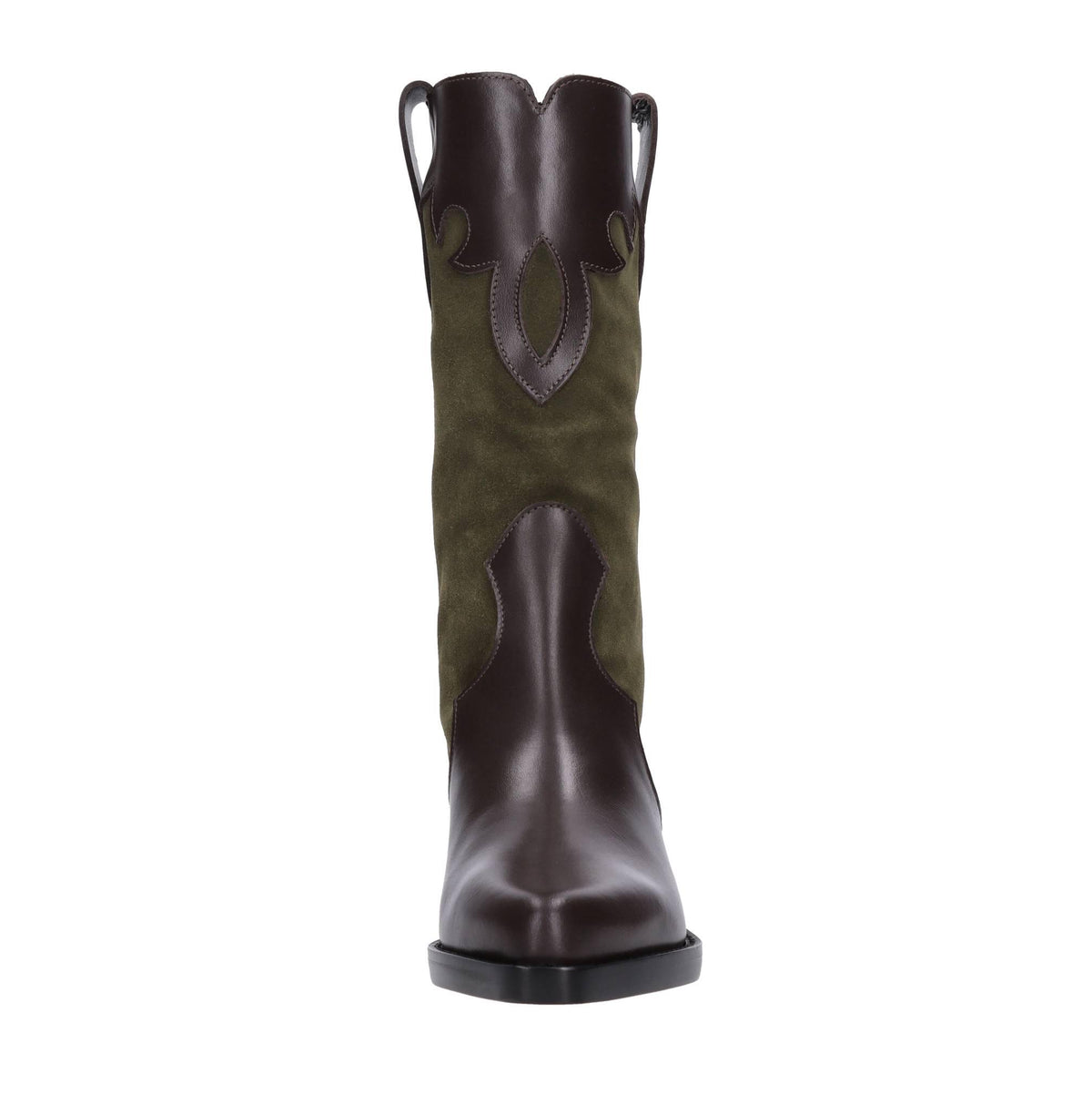Stivali texani in pelle e camoscio 
