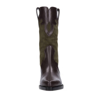 Stivali texani in pelle e camoscio 
