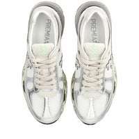 Sneakers in pelle e tessuto 