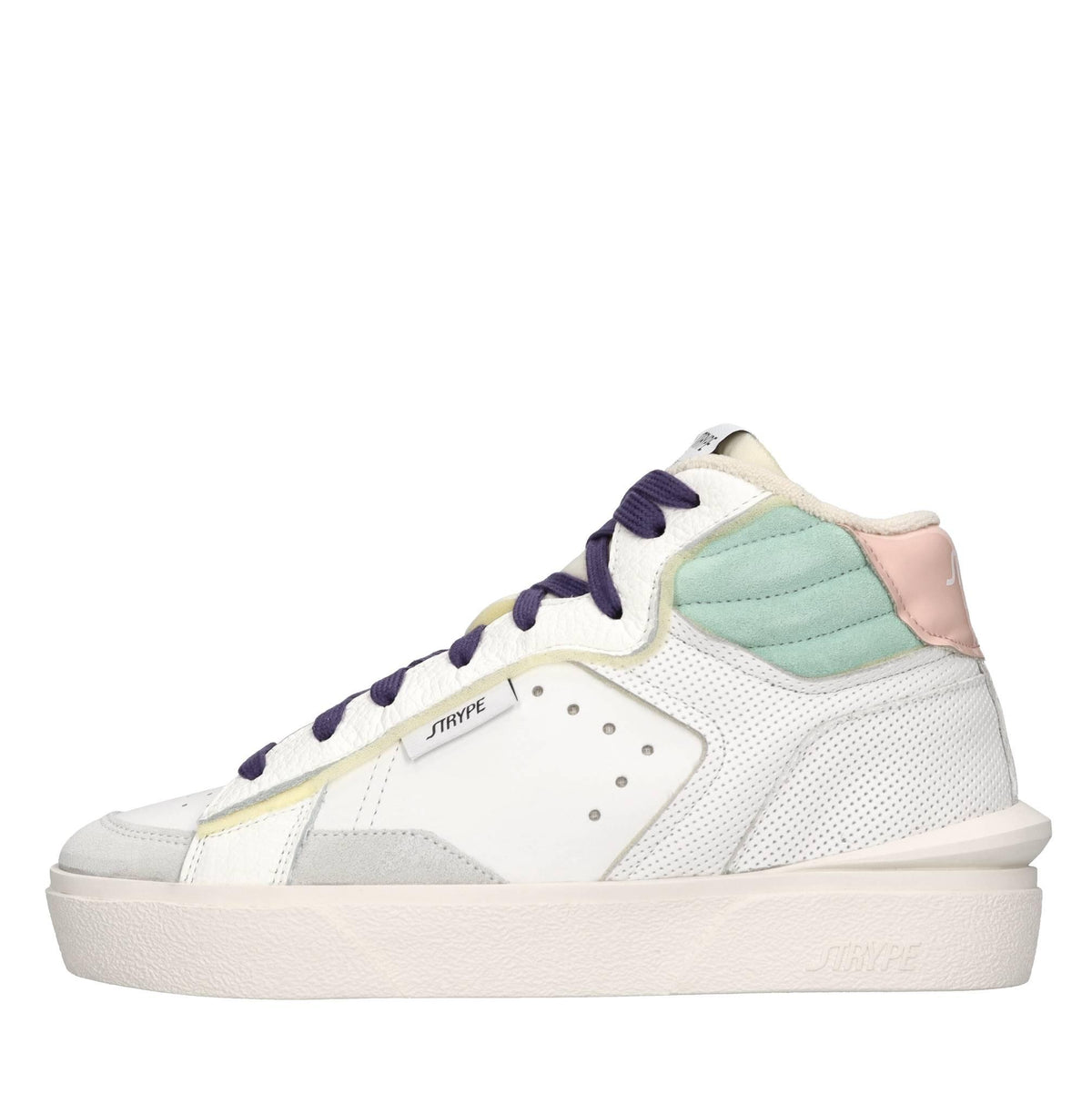 Sneakers in pelle e tessuto 