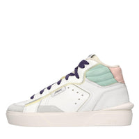 Sneakers in pelle e tessuto 