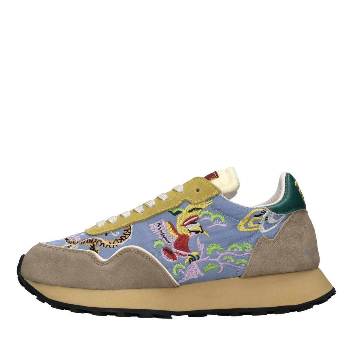 Sneakers in tessuto e camoscio 