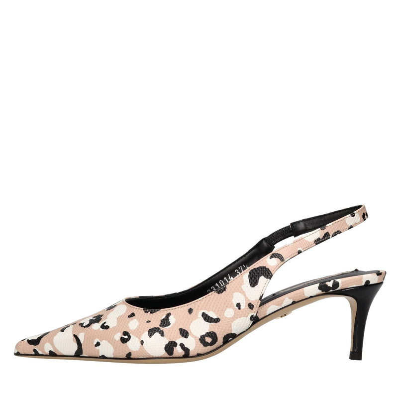 Décolleté slingback in pelle 