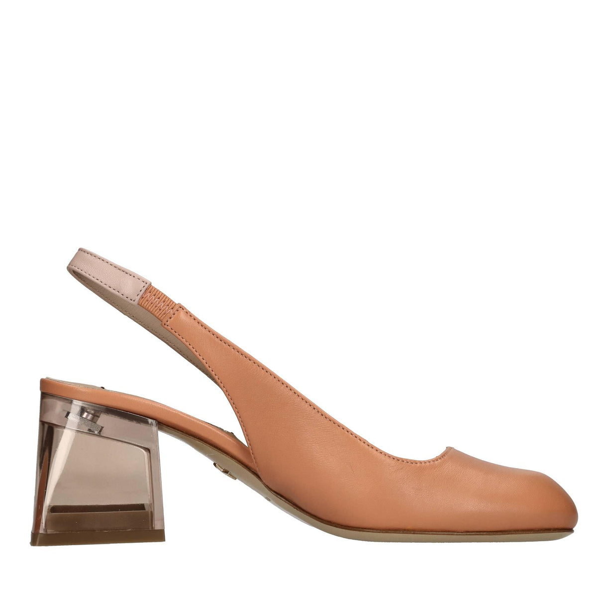 Décolleté slingback in pelle 