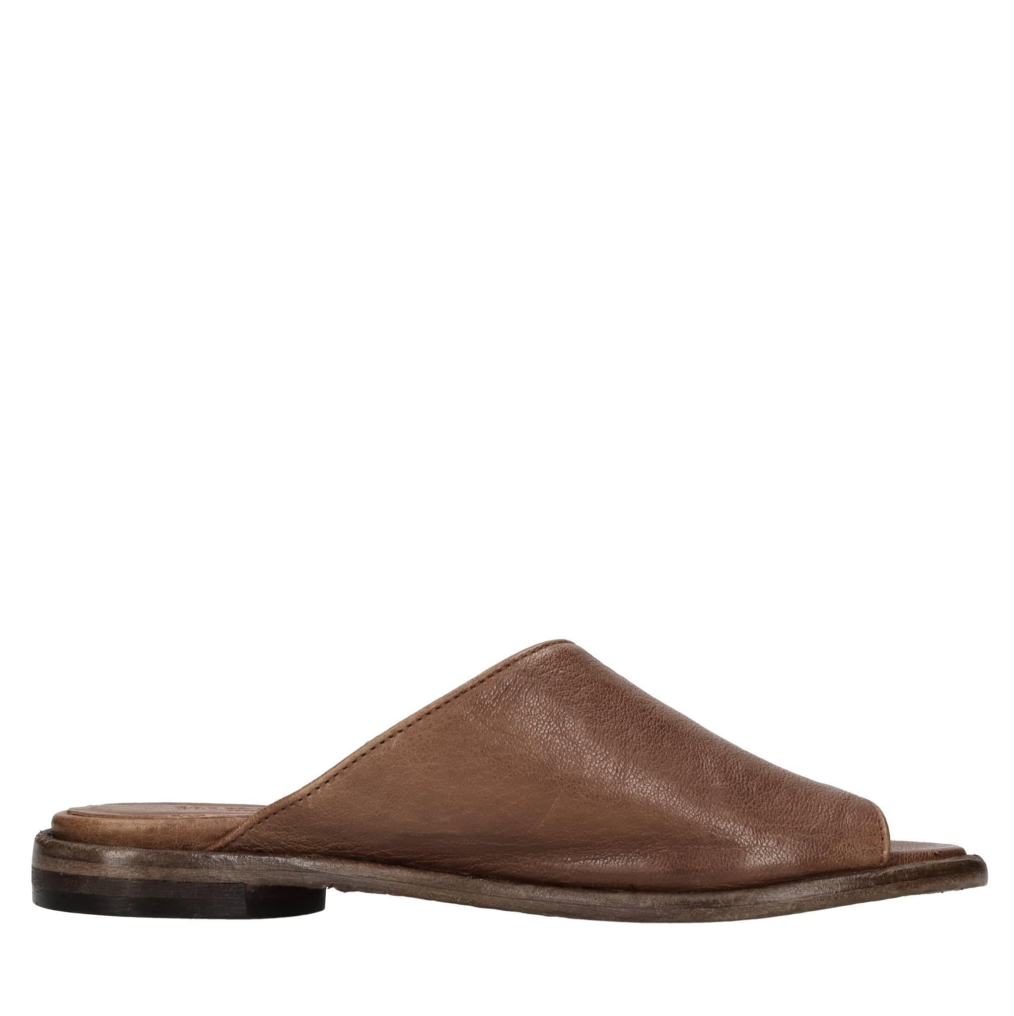 Mules flat in pelle 
