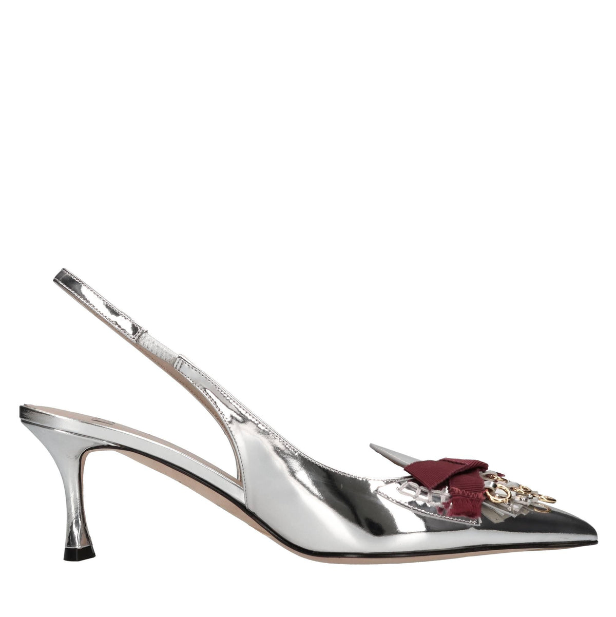 Décolleté slingback in vernice 