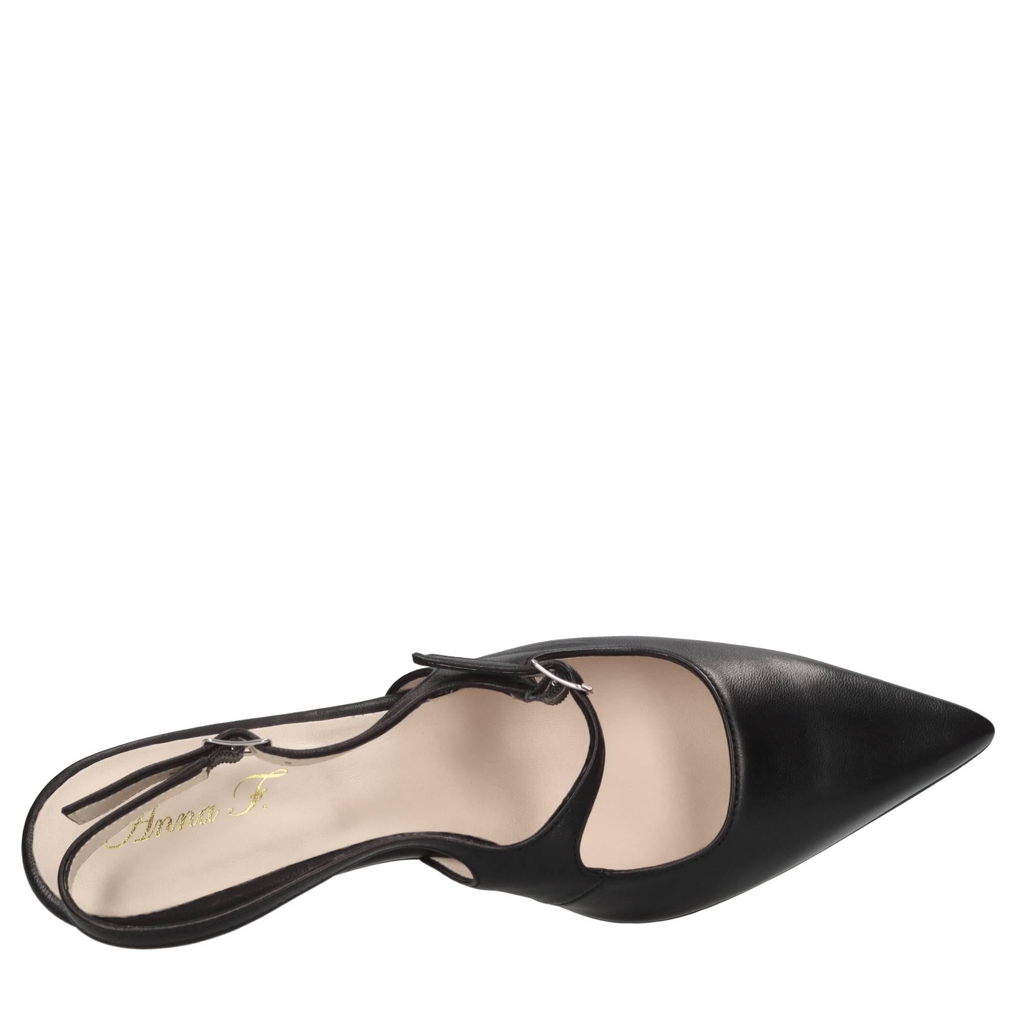 Décolleté slingback in pelle 