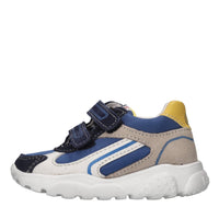 Sneakers in pelle e tessuto 