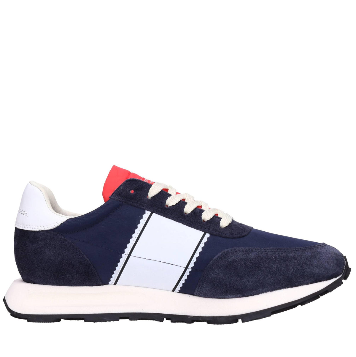Sneakers in camoscio e tessuto 