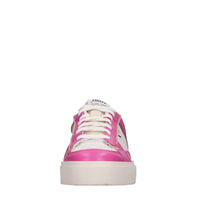 Sneakers in pelle e tessuto 