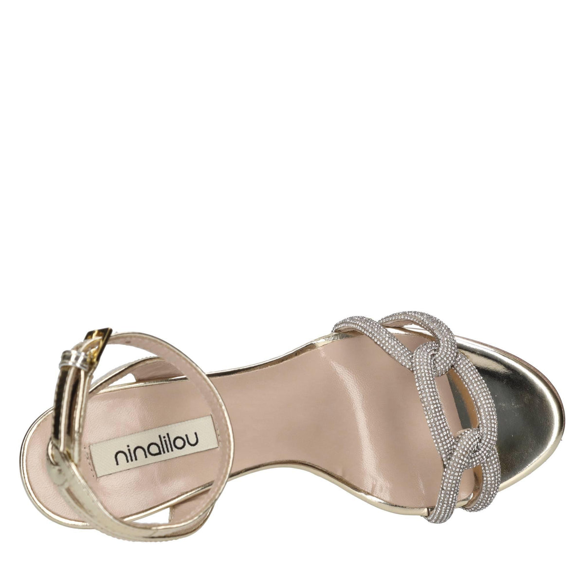 Sandali in pelle e microstrass 
