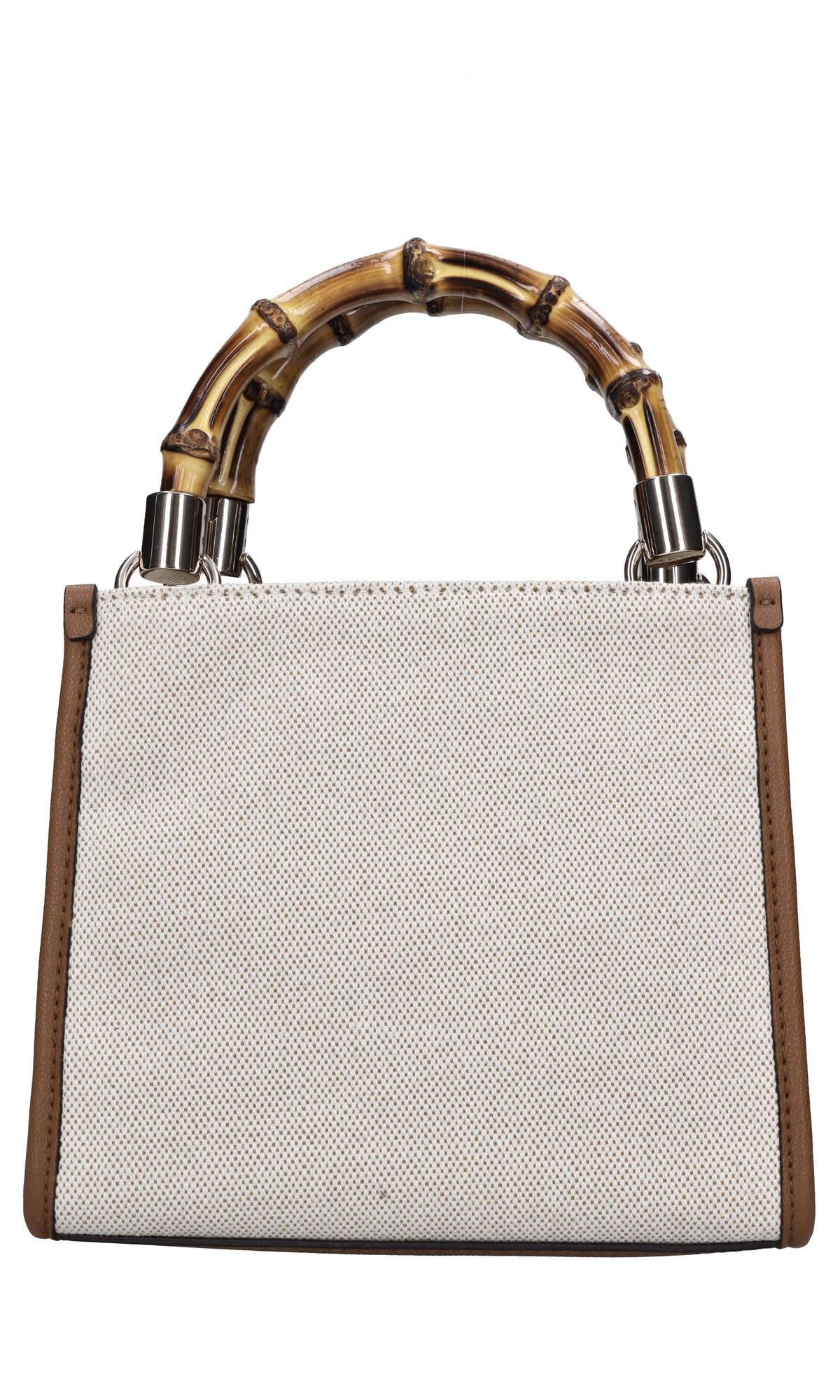 Borsa in ecopelle e tessuto 