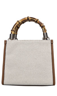 Borsa in ecopelle e tessuto 