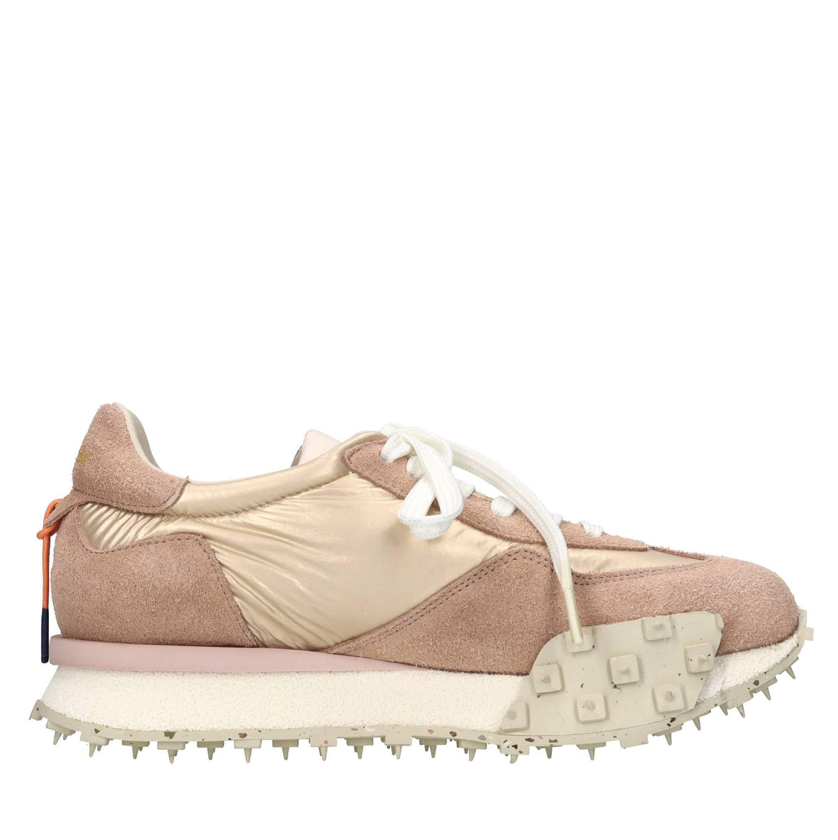 Sneakers in camoscio, pelle e tessuto 