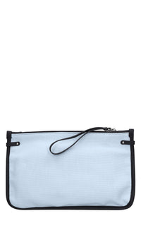 Borsa in pelle e tessuto 