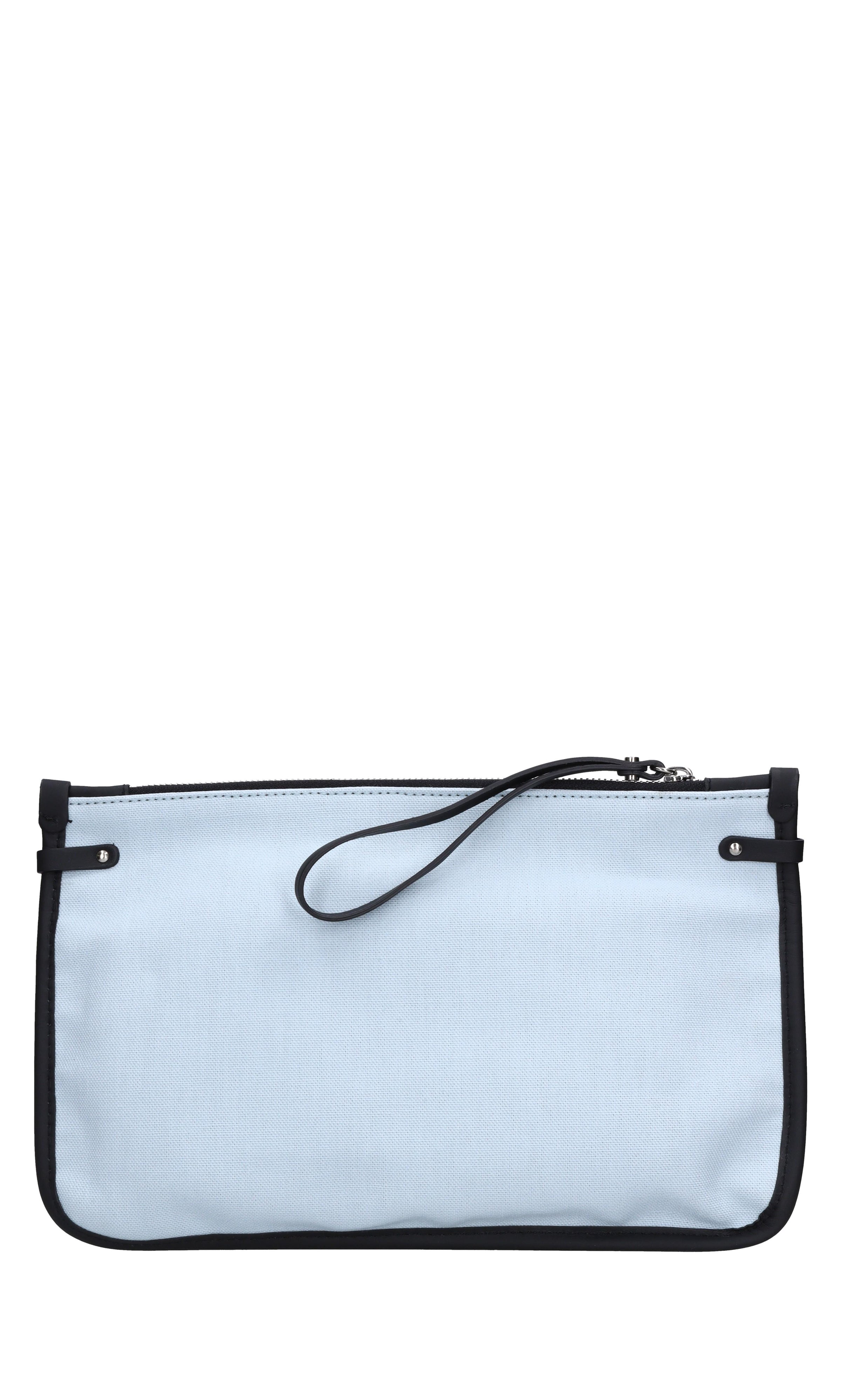 Borsa in pelle e tessuto 