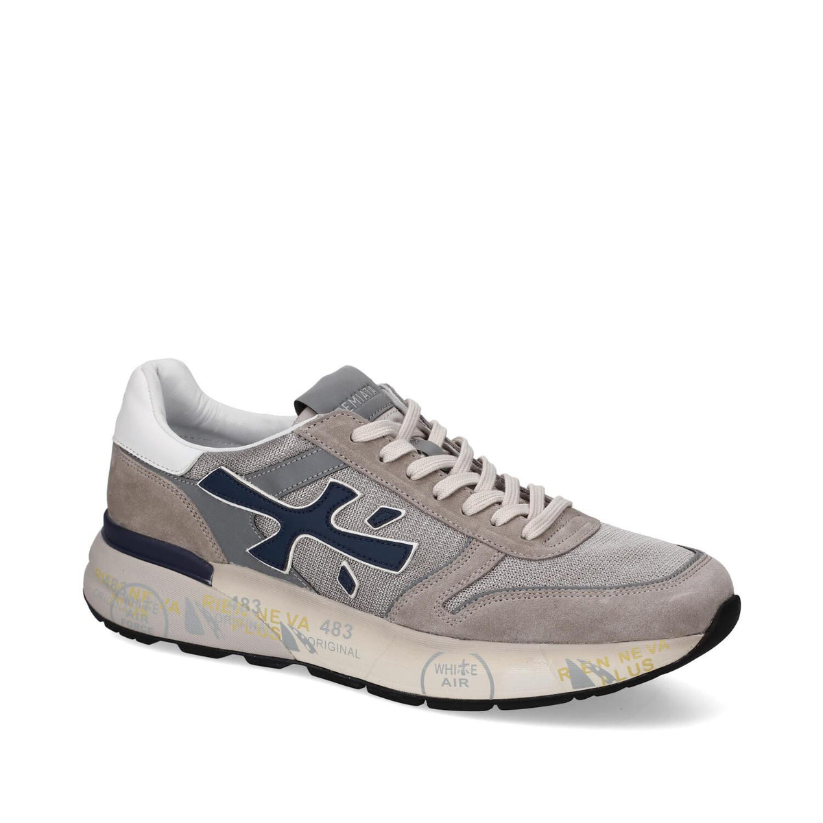 Sneakers in pelle ecopelle e tessuto 