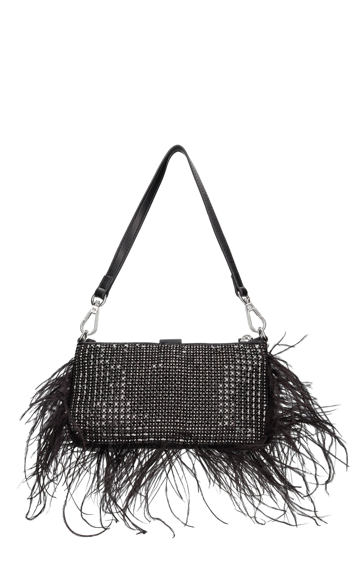 Borsa mini in ecopelle e strass 