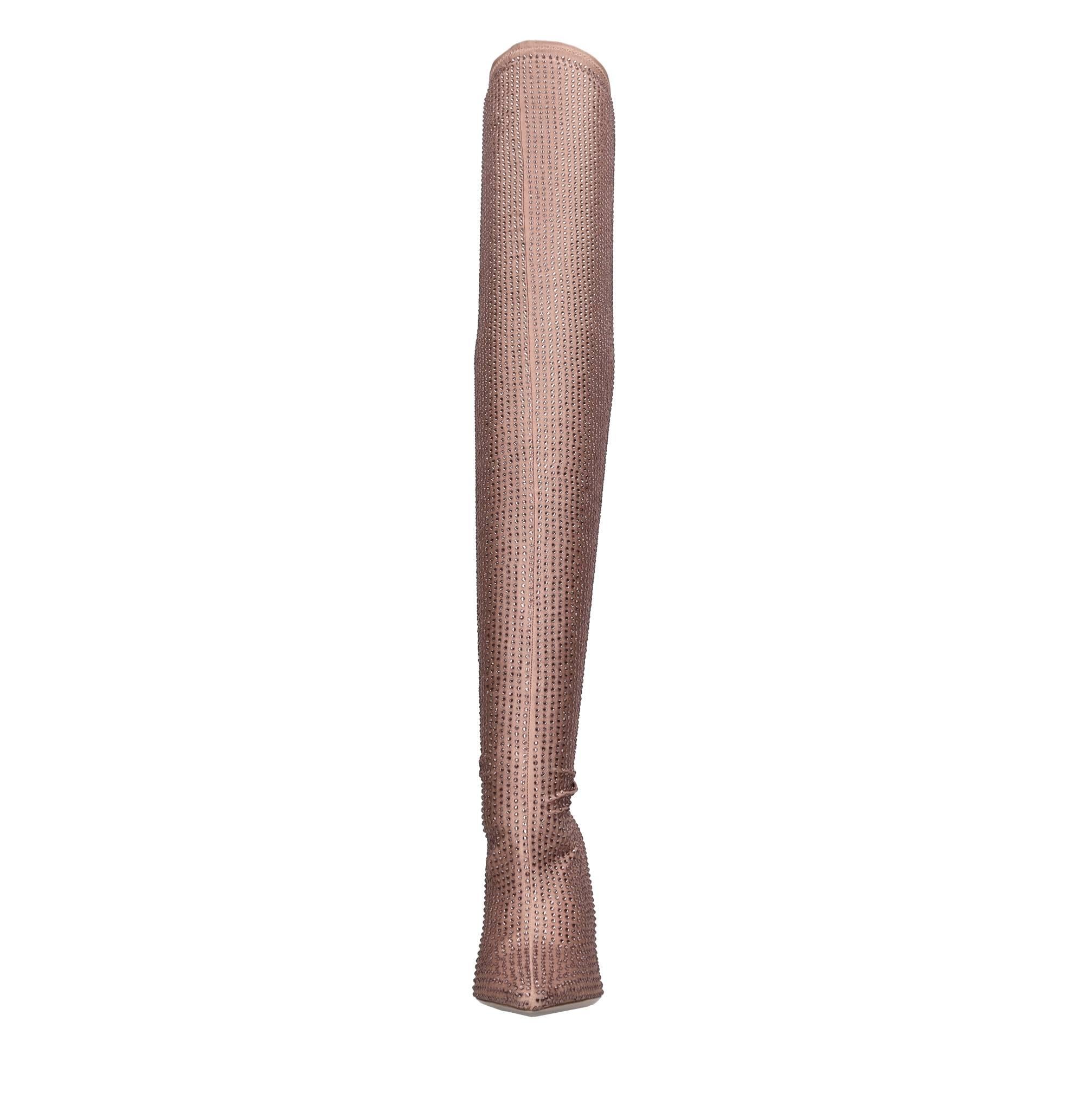Stivali cuissardes Logan in lycra e strass 